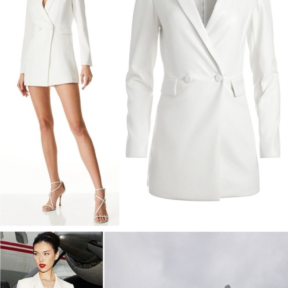 Alice + Olivia White Leather Dress